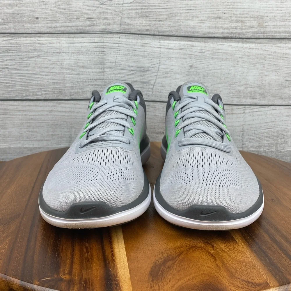 Nike Flex 2016 RN Gray Lime Green Trainer Running Shoe 830369-008 Men’s Size 11